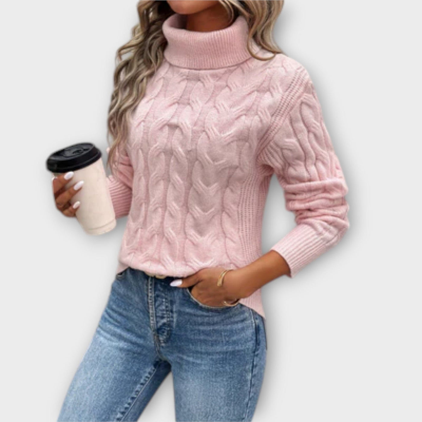 Amelia – Elegante Strickrollkragenpullover