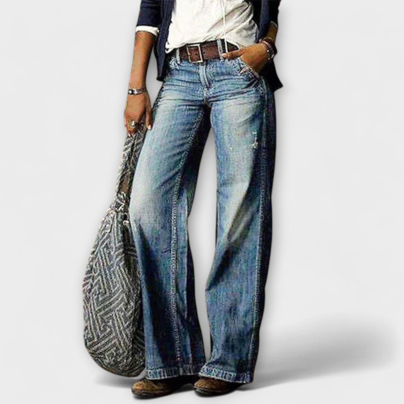Cess – Pantalón de mezclilla de pierna ancha