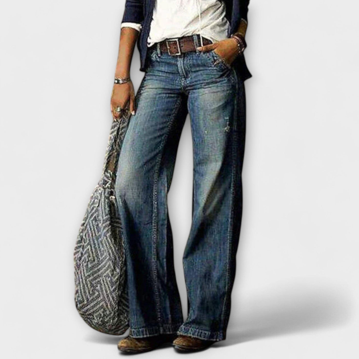 Cess – Pantalón de mezclilla de pierna ancha