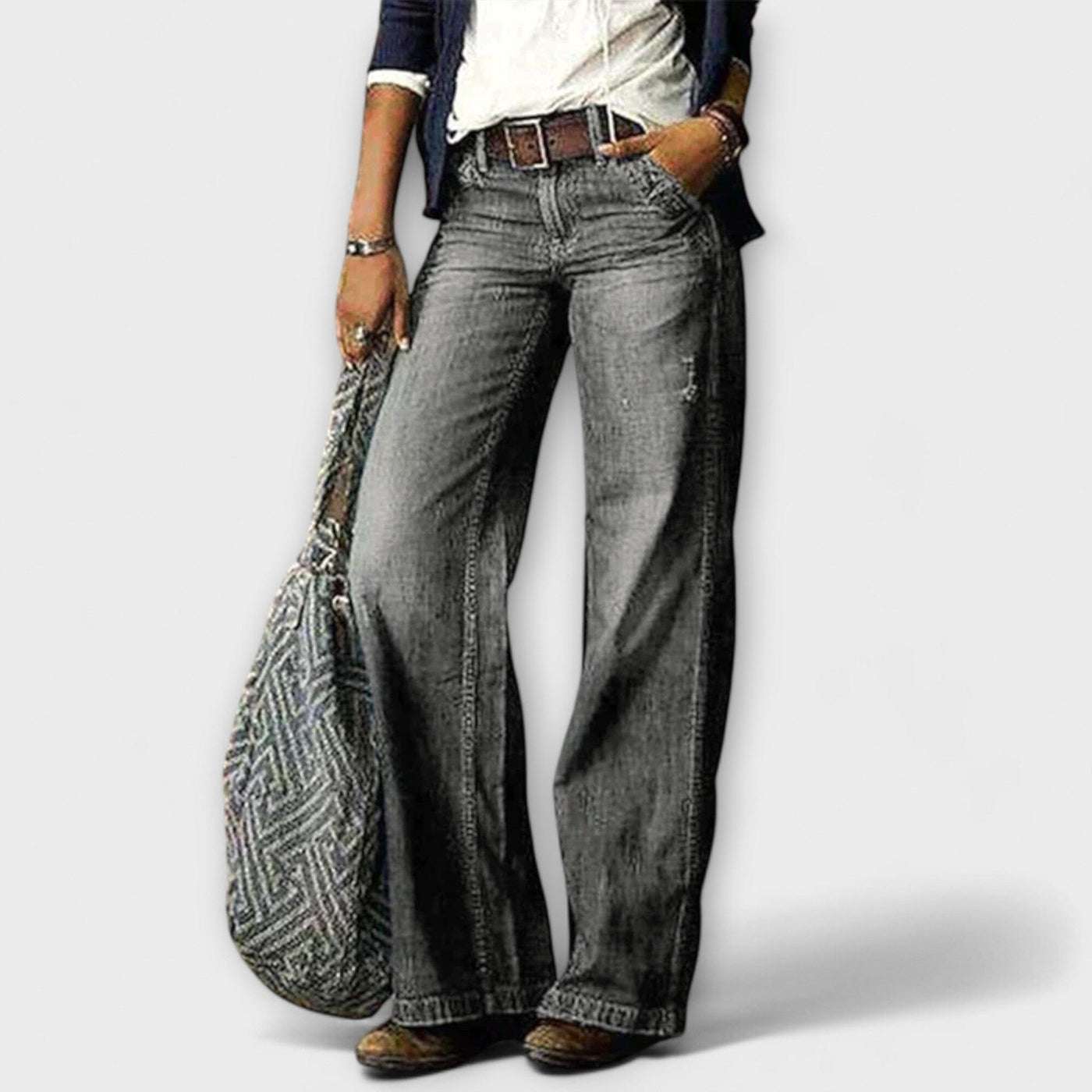 Cess – Pantalón de mezclilla de pierna ancha
